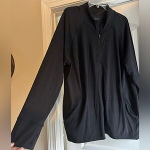 Athleta Lightweight Full-Zip Active Jacket Black with Pockets Casual Athletic